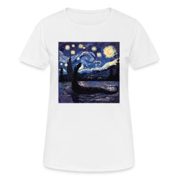 loch ness monster, nessie, van gogh, sternenacht - Frauen T-Shirt atmungsaktiv - Weiß - Vorne - AI Model Female 172 dark (172cm)