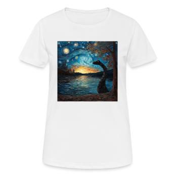 loch ness monster, nessie, van gogh, sternenacht - Frauen T-Shirt atmungsaktiv - Weiß - Vorne - AI Model Female 172 dark (172cm)