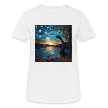 loch ness monster, nessie, van gogh, sternenacht - Frauen T-Shirt atmungsaktiv - Weiß - Vorne - AI Model Female 172 dark (172cm)