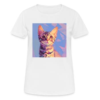 Cat, Cat Motif - Women's Breathable T-Shirt - white - Front - AI Model Female 172 dark (172cm)