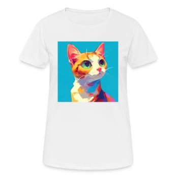 Cat, Cat Motif - Women's Breathable T-Shirt - white - Front - AI Model Female 172 dark (172cm)