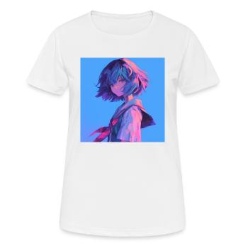 Anime, Écolière, Waifu, Japon - T-shirt respirant Femme - blanc - Devant - AI Model Female 172 dark (172cm)