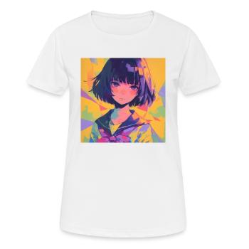 Anime, Écolière, Waifu, Japon - T-shirt respirant Femme - blanc - Devant - AI Model Female 172 dark (172cm)
