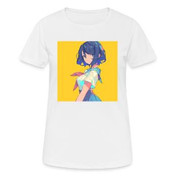 Anime, Écolière, Waifu, Japon - T-shirt respirant Femme - blanc - Devant - AI Model Female 172 dark (172cm)