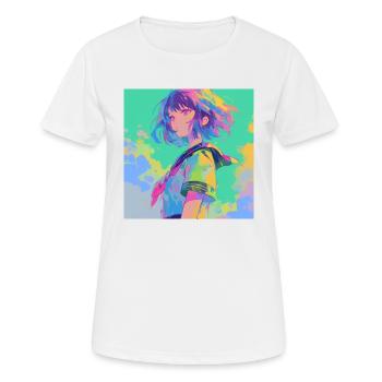 Anime, Écolière, Waifu, Japon - T-shirt respirant Femme - blanc - Devant - AI Model Female 172 dark (172cm)