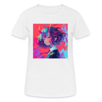 anime demon, waifu, japan - Frauen T-Shirt atmungsaktiv - Weiß - Vorne - AI Model Female 172 dark (172cm)