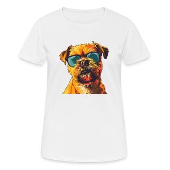 Griffon Bruxellois, Griffon Brussles, Chien - T-shirt respirant Femme - blanc - Devant - AI Model Female 172 dark (172cm)