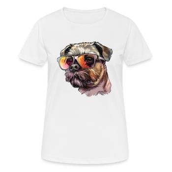 Griffons nains belges, Griffon de Bruxelles, Chien - T-shirt respirant Femme - blanc - Devant - AI Model Female 172 dark (172cm)
