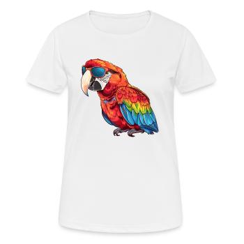 Papagei, vogel, tropisch, Sonnenbrille, Sommer - Frauen T-Shirt atmungsaktiv - Weiß - Vorne - AI Model Female 172 dark (172cm)