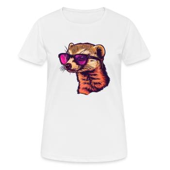 Mangouste, mangouste, lunettes de soleil, été, cadeau - T-shirt respirant Femme - blanc - Devant - AI Model Female 172 dark (172cm)