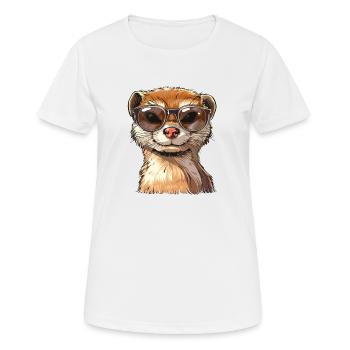 Mangouste, mangouste, lunettes de soleil, été, cadeau - T-shirt respirant Femme - blanc - Devant - AI Model Female 172 dark (172cm)