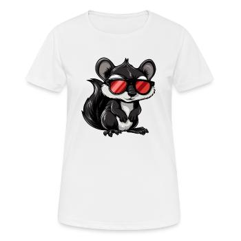 Skunk Lunettes de soleil Cadeau - T-shirt respirant Femme - blanc - Devant - AI Model Female 172 dark (172cm)