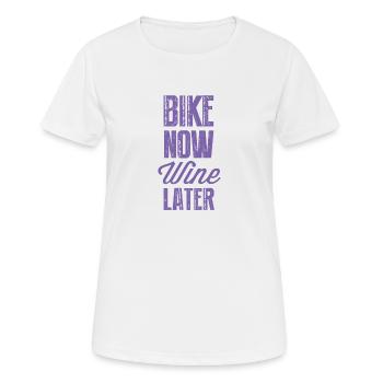 Fahrrad Wein Frauen Sprüche Lustig Radfahrer Rad - Frauen T-Shirt atmungsaktiv - Weiß - Vorne - AI Model Female 172 dark (172cm)