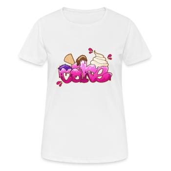 Cake Graffiti lettering - Women's Breathable T-Shirt - white - Front - AI Model Female 172 dark (172cm)