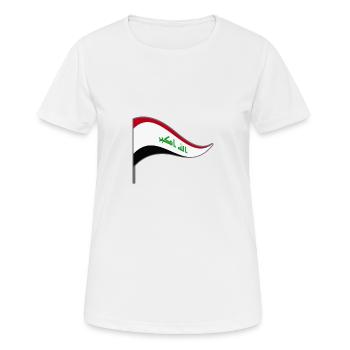Irak Bagdad bannière couleurs drapeau drapeau du pays - T-shirt respirant Femme - blanc - Devant - AI Model Female 172 dark (172cm)