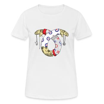 Tatoo Illustration - Frauen T-Shirt atmungsaktiv - Weiß - Vorne - AI Model Female 172 dark (172cm)