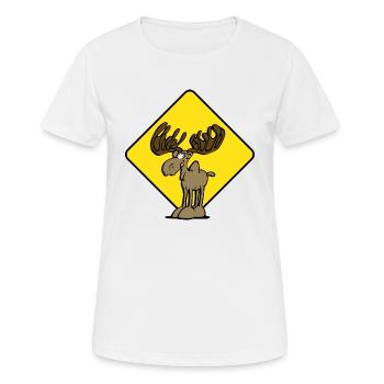 Vorsicht Elch Moose - Frauen T-Shirt atmungsaktiv - Weiß - Vorne - AI Model Female 172 dark (172cm)