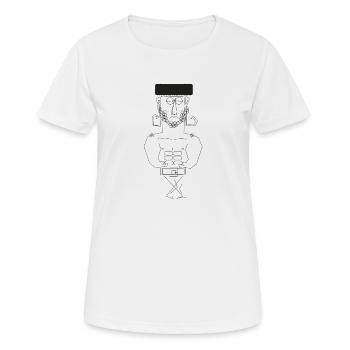 Scinny Muskel Mann mit Hut - Frauen T-Shirt atmungsaktiv - Weiß - Vorne - AI Model Female 172 dark (172cm)