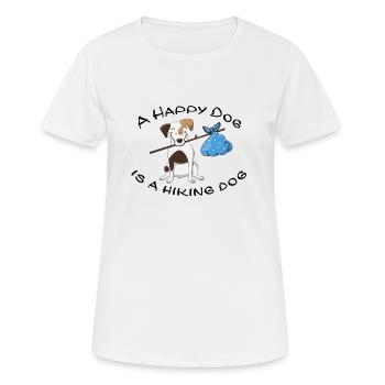 Randonnée dogowner Dog Backpacker Nature Animaux Amour - T-shirt respirant Femme - blanc - Devant - AI Model Female 172 dark (172cm)