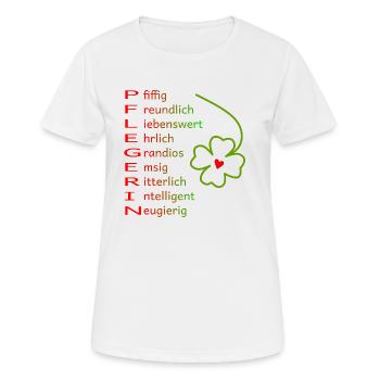 Pflegerin - Frauen T-Shirt atmungsaktiv - Weiß - Vorne - AI Model Female 172 dark (172cm)