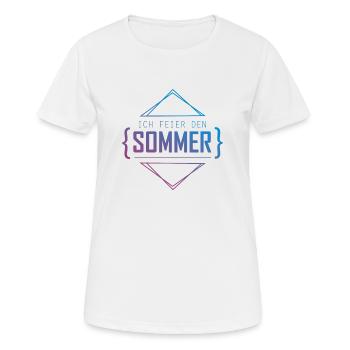 Ich feier den Sommer - Frauen T-Shirt atmungsaktiv - Weiß - Vorne - AI Model Female 172 dark (172cm)
