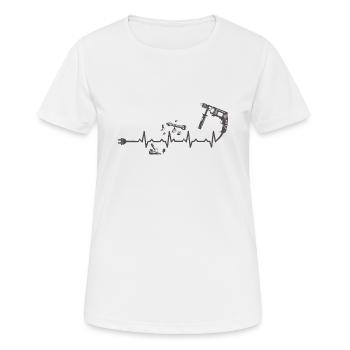 Akkuschrauber herzschlag geschenk Heimwerker job - Frauen T-Shirt atmungsaktiv - Weiß - Vorne - AI Model Female 172 dark (172cm)