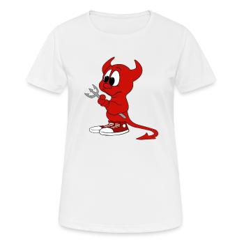 Teufelchen - Frauen T-Shirt atmungsaktiv - Weiß - Vorne - AI Model Female 172 dark (172cm)