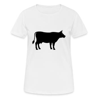 Vache - T-shirt respirant Femme - blanc - Devant - AI Model Female 172 dark (172cm)