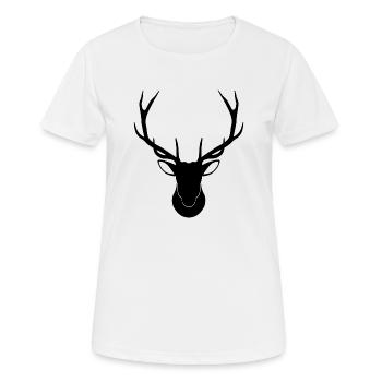 Hirsch - Hirschgeweih - Frauen T-Shirt atmungsaktiv - Weiß - Vorne - AI Model Female 172 dark (172cm)
