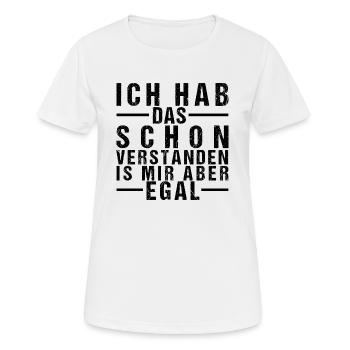 Peu importe me Funny Sayings Sarkamus Humour Cadeau - T-shirt respirant Femme - blanc - Devant - AI Model Female 172 dark (172cm)