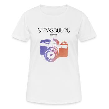 Camera Strasbourg France - Women's Breathable T-Shirt - white - Front - AI Model Female 172 dark (172cm)