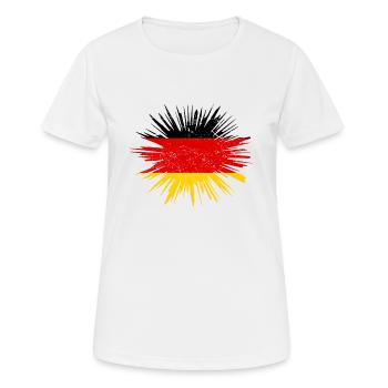Cadeau Splatter Land Roots Allemagne - T-shirt respirant Femme - blanc - Devant - AI Model Female 172 dark (172cm)