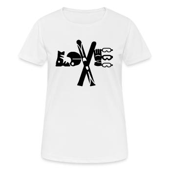 Love Ski - Frauen T-Shirt atmungsaktiv - Weiß - Vorne - AI Model Female 172 dark (172cm)