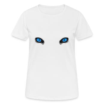 Yeux de loup bleu profond - T-shirt respirant Femme - blanc - Devant - AI Model Female 172 dark (172cm)