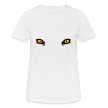 Yeux de loup profond jaune - T-shirt respirant Femme - blanc - Devant - AI Model Female 172 dark (172cm)