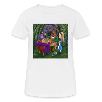 Alice au pays des merveilles thé pary - T-shirt respirant Femme - blanc - Devant - AI Model Female 172 dark (172cm)