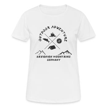 outdoor, adventure, Bavière, Montagnes, - T-shirt respirant Femme - blanc - Devant - AI Model Female 172 dark (172cm)