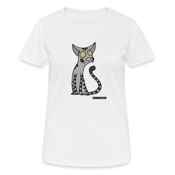 Cat - Oriental Shorthair - T-shirt respirant Femme - blanc - Devant - AI Model Female 172 dark (172cm)