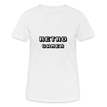 Arcade Retrogamer schwarz - Frauen T-Shirt atmungsaktiv - Weiß - Vorne - AI Model Female 172 dark (172cm)
