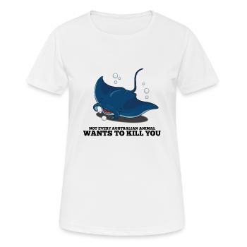 Manta Rochen / Manta Ray - T-shirt respirant Femme - blanc - Devant - AI Model Female 172 dark (172cm)