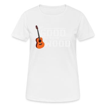 Guitare cadeau groupe de musique instrument en bois - T-shirt respirant Femme - blanc - Devant - AI Model Female 172 dark (172cm)