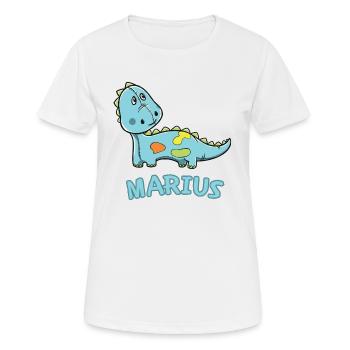 Dinosaur funny child Marius gift birthday - Women's Breathable T-Shirt - white - Front - AI Model Female 172 dark (172cm)
