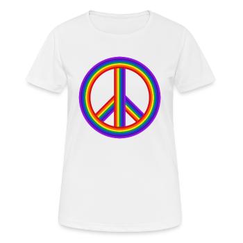 weltfrieden auf erden world peace on earth love144 - Frauen T-Shirt atmungsaktiv - Weiß - Vorne - AI Model Female 172 dark (172cm)