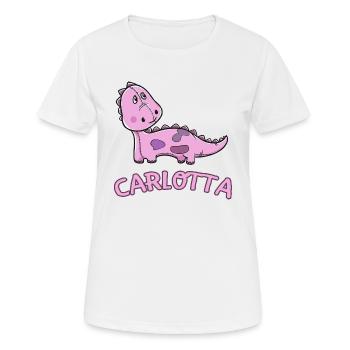 Dinosaur funny child Carlotta gift birth - Women's Breathable T-Shirt - white - Front - AI Model Female 172 dark (172cm)