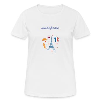 Vive la France, Vive la France, idée cadeau - T-shirt respirant Femme - blanc - Devant - AI Model Female 172 dark (172cm)