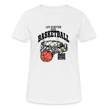 La vie est meilleure avec Basketball: Slam dunk Roi - T-shirt respirant Femme - blanc - Devant - AI Model Female 172 dark (172cm)