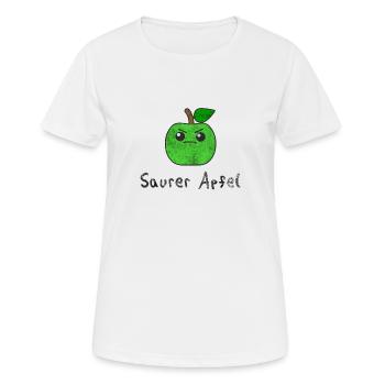 Saurer Apfel Vegan Frucht Wortwitz Geschenk Idee - Frauen T-Shirt atmungsaktiv - Weiß - Vorne - AI Model Female 172 dark (172cm)