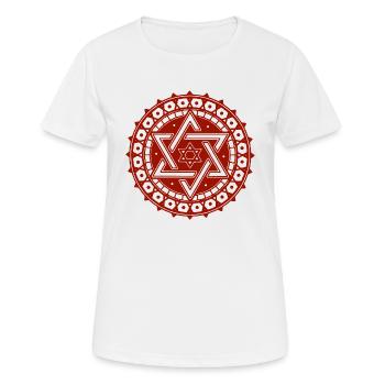 Davidstern - Frauen T-Shirt atmungsaktiv - Weiß - Vorne - AI Model Female 172 dark (172cm)