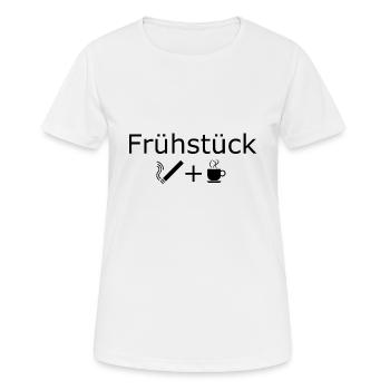 Kaffee + Kippen Frühstück - Frauen T-Shirt atmungsaktiv - Weiß - Vorne - AI Model Female 172 dark (172cm)