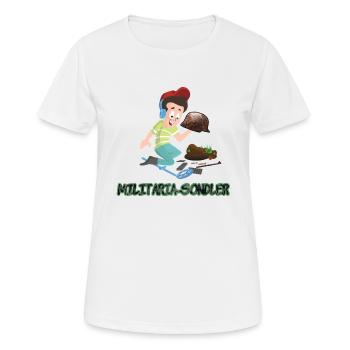 Sondeln - der Militaria-Sondler WW2 Schatzsuche - Frauen T-Shirt atmungsaktiv - Weiß - Vorne - AI Model Female 172 dark (172cm)